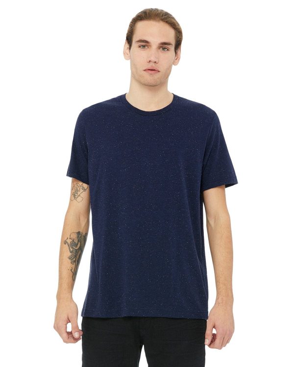Bella+Canvas Mens Poly-Cotton Short Sleeve T-Shirt | Navy Speckled Online