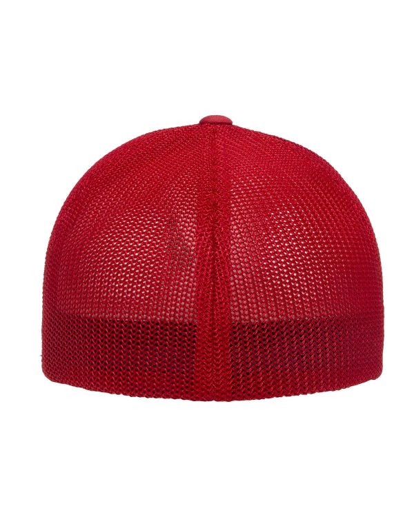 Yupoong Flexfit 6-Panel Trucker Cap | Red For Sale - Image 2