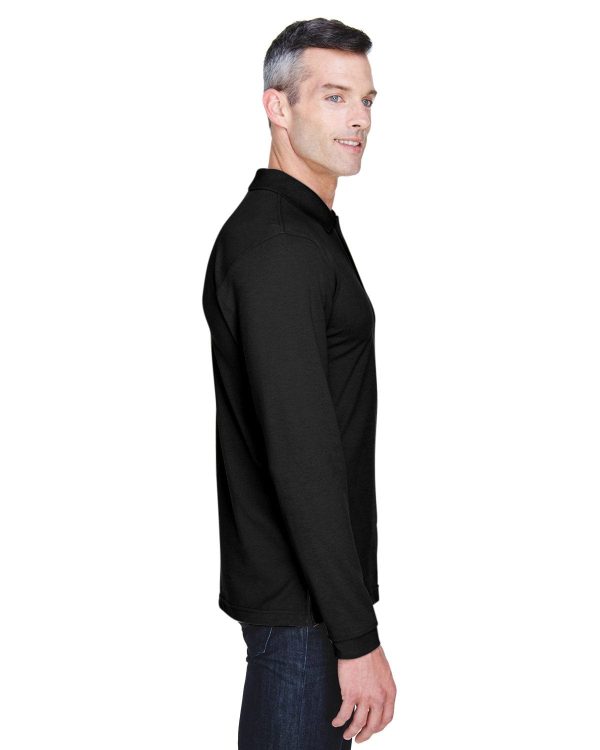 Harriton Easy Blend Long Sleeve Polo Shirt For Discount - Image 4