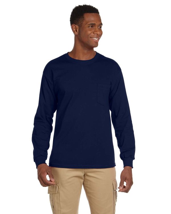 Gildan Ultra Cotton Long Sleeve Pocket T-Shirt Fashion - Image 5