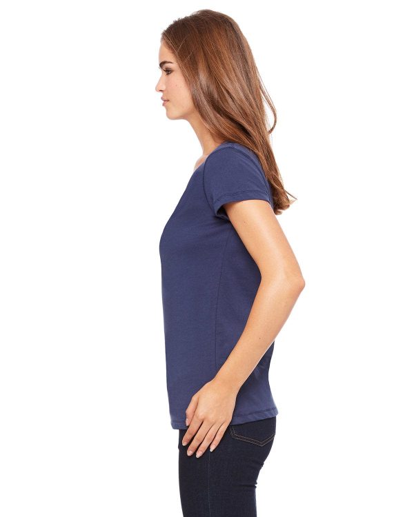 Bella+Canvas Ladies Short Sleeve V-Neck T-Shirt | Navy For Discount - Image 3