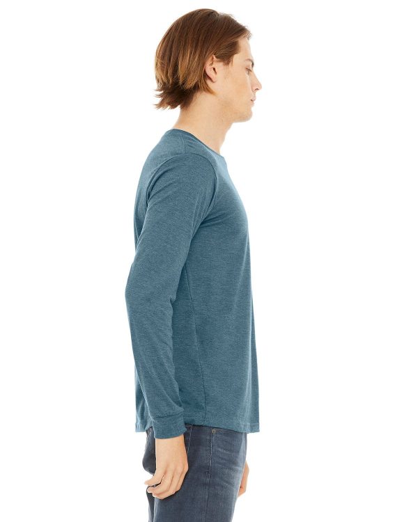 Bella+Canvas Long Sleeve Jersey T-Shirt | Hthr Deep Teal Sale - Image 3