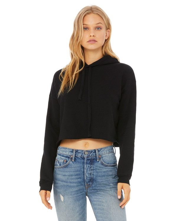 Bella+Canvas Ladies Cropped Fleece Hoodie Online now - Image 5