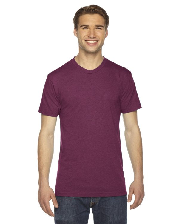 American Apparel Unisex Triblend Short Sleeve Track T-Shirt | Tri Cranberry on Sale