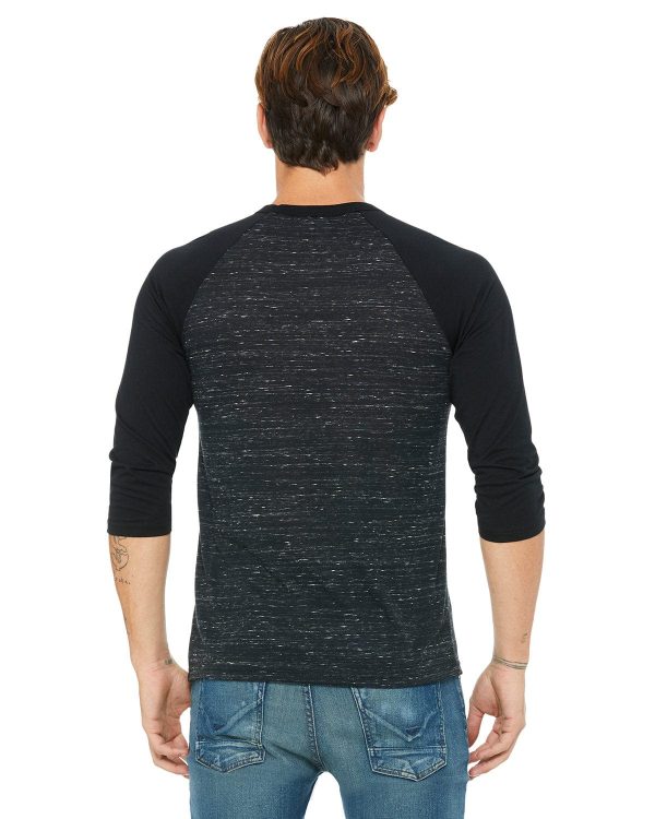Bella+Canvas Unisex Triblend 3 4-Sleeve Baseball T-Shirt For Sale - Image 3