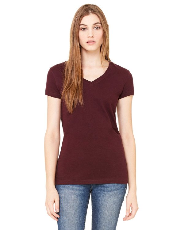 Bella+Canvas Ladies Short Sleeve V-Neck T-Shirt | Plum Online Hot Sale