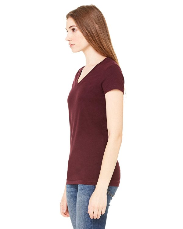 Bella+Canvas Ladies Short Sleeve V-Neck T-Shirt | Plum Online Hot Sale - Image 3