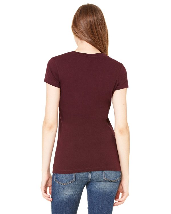 Bella+Canvas Ladies Short Sleeve V-Neck T-Shirt | Plum Online Hot Sale - Image 2