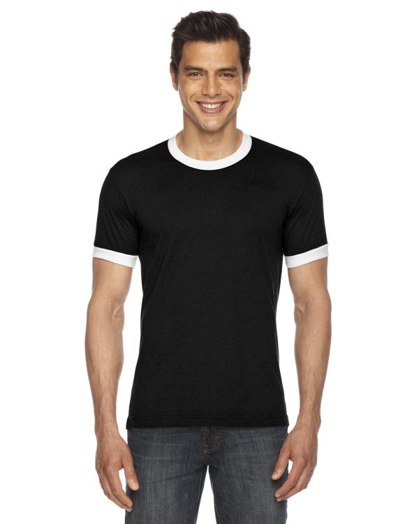 American Apparel Unisex Poly-Cotton Short Sleeve Ringer T-Shirt For Sale - Image 2