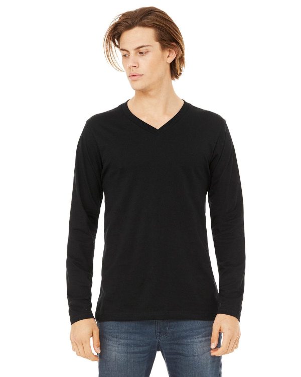 Bella+Canvas Long Sleeve V-Neck T-Shirt Online now - Image 2