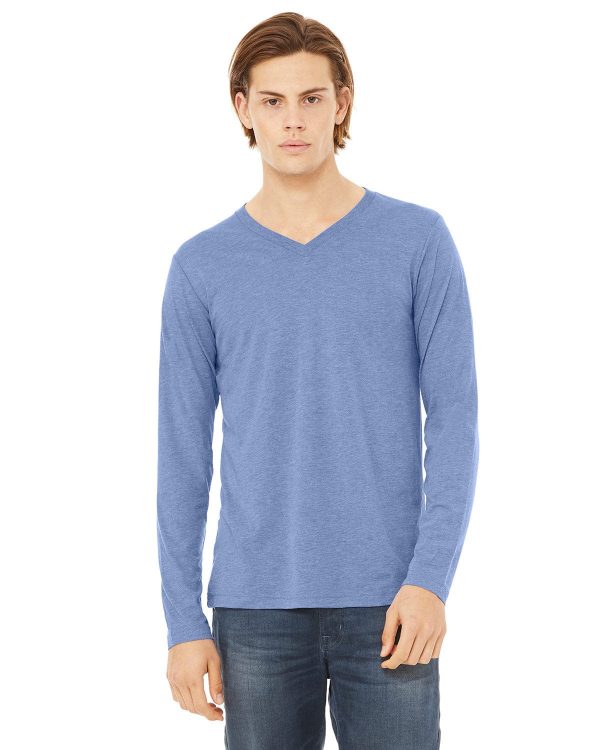 Bella+Canvas Long Sleeve V-Neck T-Shirt Online now - Image 3
