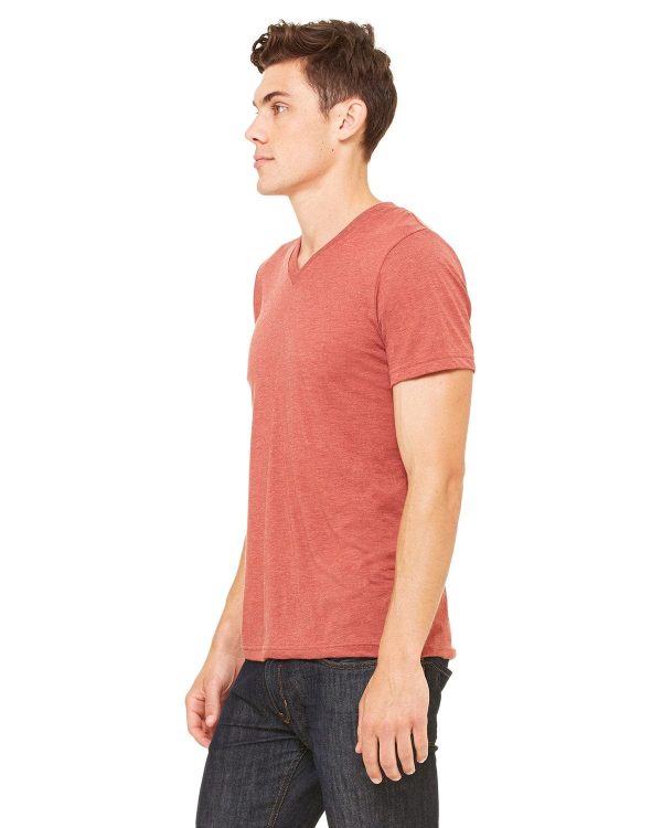 Bella+Canvas Unisex Triblend Short Sleeve V-Neck T-Shirt | Clay Triblend Online now - Image 3