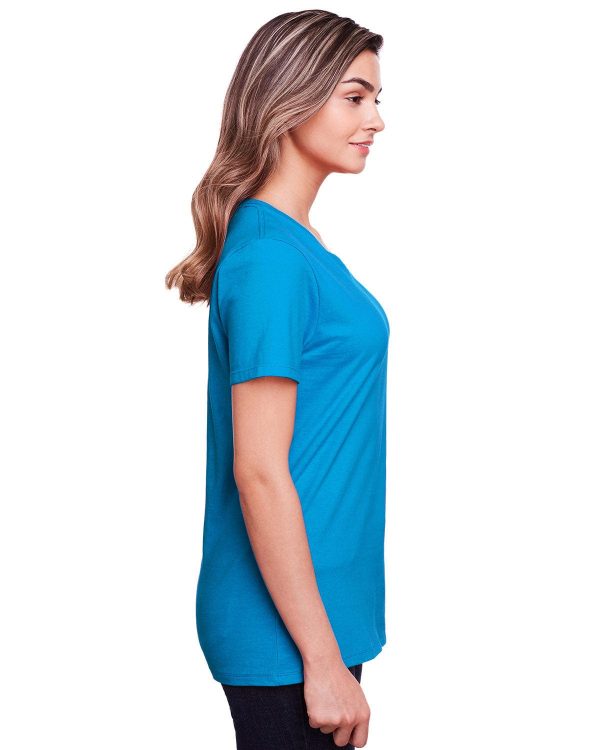 Fruit of the Loom Ladies ICONIC T-Shirt | Pacific Blue For Sale - Image 3