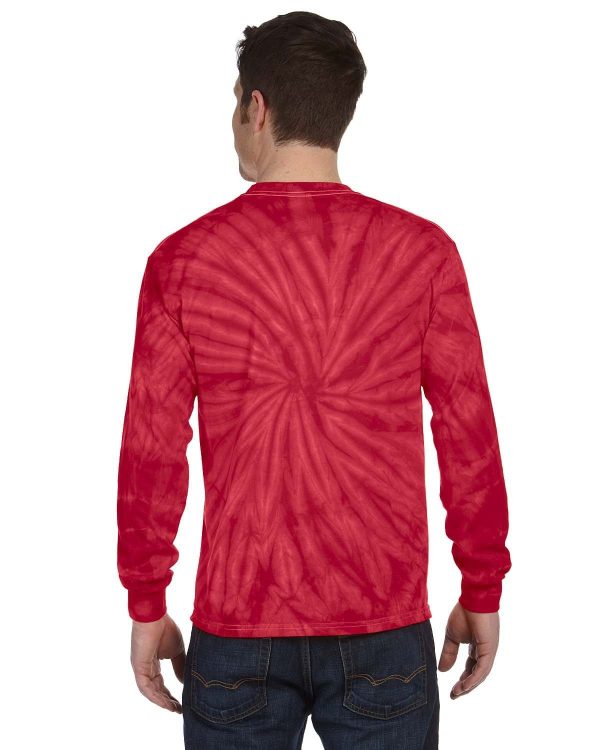 Tie-Dye 100% Cotton Long Sleeve Tie-Dyed T-Shirt | Spider Red Cheap - Image 2