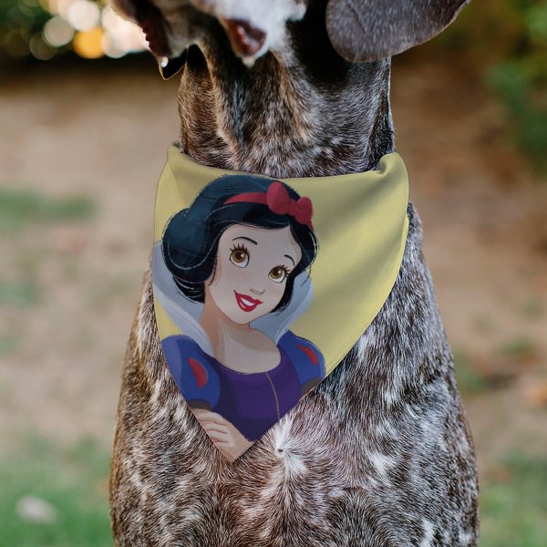 Pet Bandana - Snow White Smiling Face Pose Yellow Hot on Sale - Image 4