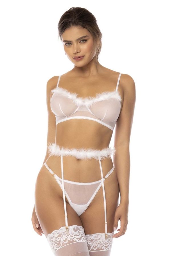 Mapale 8841 Emmie Three Piece Lingerie Set Color White Online now - Image 2